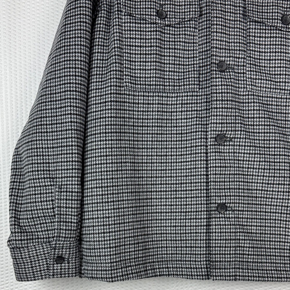 Old Navy Men's‎ XL Houndstooth Flannel Shirt Jacket Lined Pockets Button Front - Picture 4 of 9